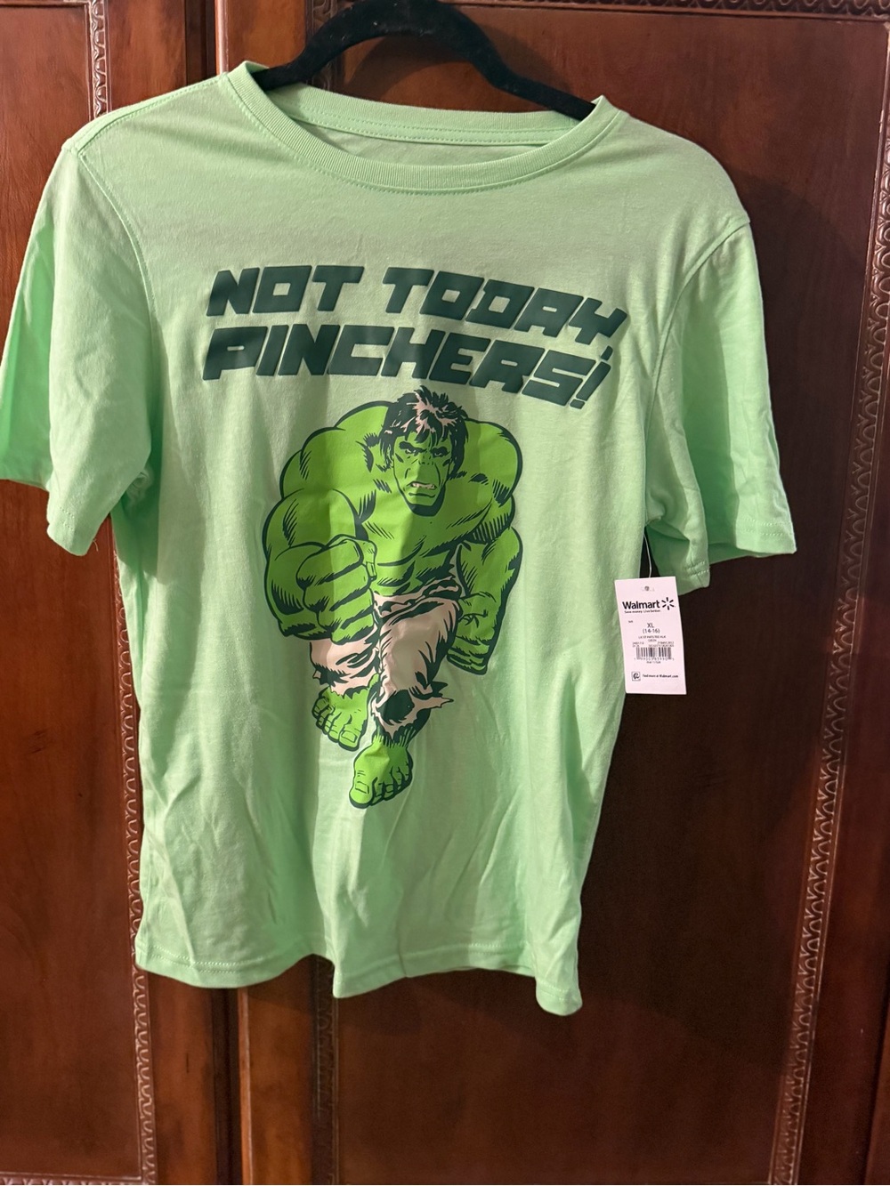 Marvel Green Hulk "Not Today, Pinchers!" Graphic Tee